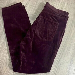 LOFT Burgundy Velvet Slim Pants Size 12P